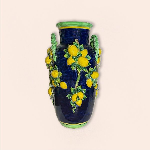 Vase cm.80h with lemons in relief